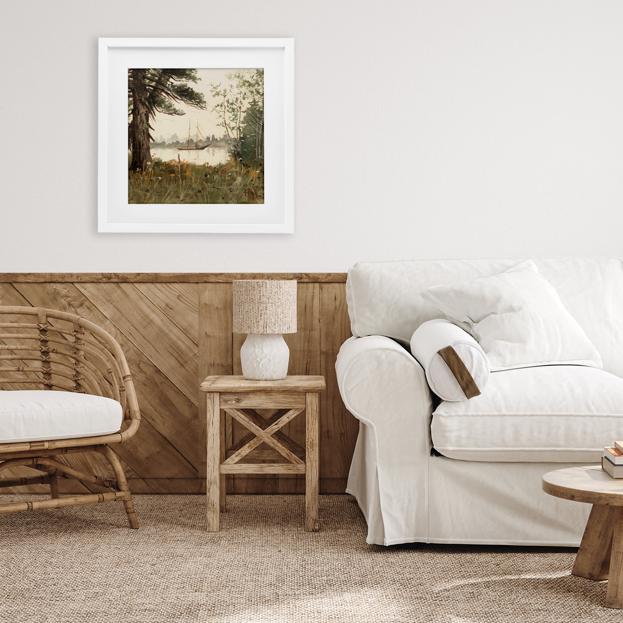 Stupell Industries Boating View Through Trees White Framed Print Under Glass, design by Lula Bijoux & co.