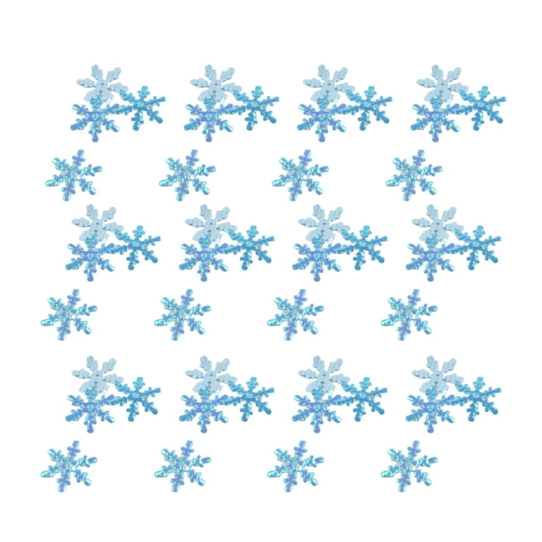 4 Packs 2cm Blue Christmas Snowflake Confetti Bright Table Confetti Plastic Fake Snowflakes Glitter Paillette Ornaments for Winter Wedding Christmas