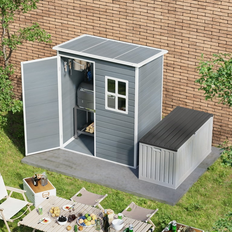 Lofka 5X3 FT Storage Sheds Outdoor with Floor - Lockable Tool Shed