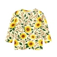 thumbnail image 4 of Cute Shirts for Kids Girls 10-12 3/4 Sleeve Daisy Printed Tween Girls Trendy Clothes Tee Tops Summer Casual Loose Comdy Crew Neck T-Shirts Multicolor 11-12 Years, 4 of 5