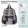 thumbnail image 5 of Basketball and Baseball Black Pattern Cute School Backpack with Padded Back and Adjustable Shoulder Straps 13.4"x11"x4.7", 5 of 5