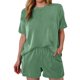 thumbnail image 1 of Conjunto de 2 piezas para mujer: top de cuello redondo y manga corta y pantalones cortos holgados, 1 of 8