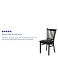 thumbnail image 5 of BizChair 2 Pack Black Vertical Back Metal Restaurant Chair - Black Vinyl Seat, 5 of 14