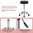thumbnail image 5 of YRLLENSDAN Rolling Stool，Shop Stools with Wheels Garage Stool Salon Shop Stool Adjustable Stool Tattoo Stool with PU Cushion (Black), 5 of 7