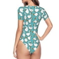 thumbnail image 4 of Daiia Cartoon Funny Goose Women'S Crew Neck Short Sleeve Slim Fit T Shirts Tops Basic Bodysuit Leotard Clothing-Small, 4 of 9