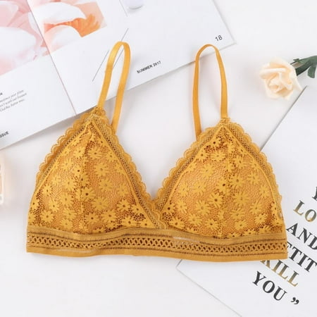 

Hazel Tech Women Fashion Lace Seamless Push Up Bra Comfortable One-Piece Triangle Cup Bra Female Underwear