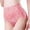 Pink, variant on Womens High Waist Seamless Sheer Lace Underwear Support Solid Color Triangle Briefs High Waisted Underwear For Women Pink