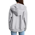 thumbnail image 5 of BDPORKAS Sweatshirt For Women Zip Up Hoodies Jacket Drawstring Casual Long Sleeve Zipper Pullover Y2K Back To School Hoodies Light Gray, 5 of 5