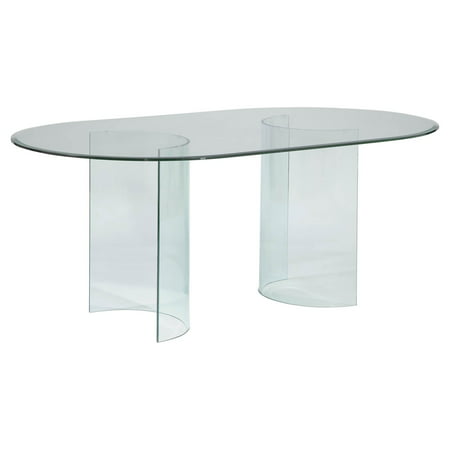 Chintaly Carmel Oval Dining Table with Glass Top