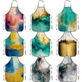 thumbnail image 6 of Bib Apron Waterdrop Resistant Cooking Kitchen Aprons for Women Men Chef, geometric figure Aprons,Adult Size, 6 of 7