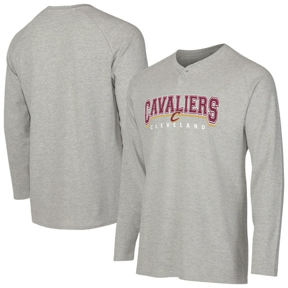 Men's Concepts Sport  Gray Cleveland Cavaliers Hawthorn Thermal Knit Long Sleeve Henley T-Shirt