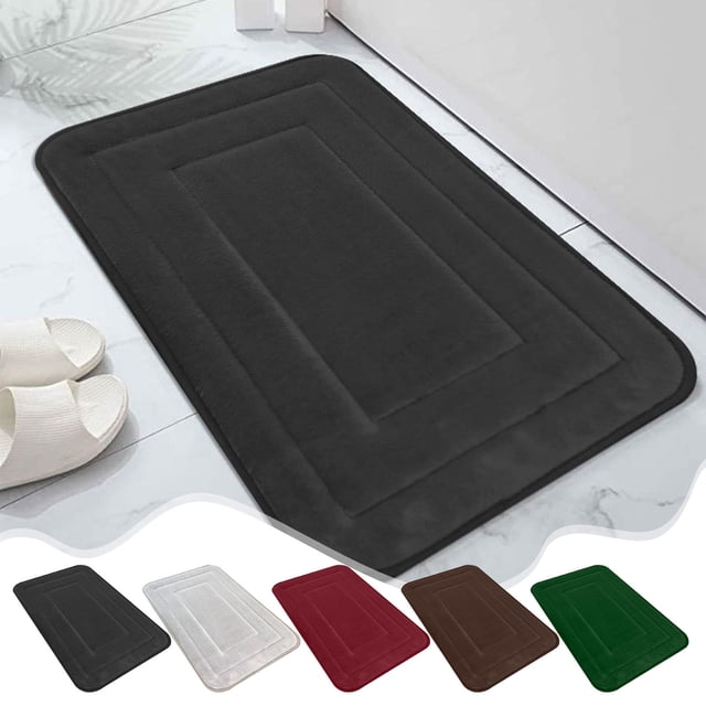 Vaidha Bathroom Water Absorbent Door Mat Quick Dry Entry Mat For Shower Room Solid Color Non-Slip Rug For Toilet Entrance