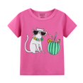 thumbnail image 2 of Camiseta HILEELANG para niñas, manga corta, 100% algodón, paquete de 3, 2 of 4