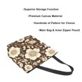 thumbnail image 3 of FORMRS Womens Canvas Tote Bag with Zipper Inner Pocket Shoulder Handbag, Brown Floral, 3 of 7