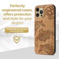 thumbnail image 2 of Case Yard Wooden Case Outside Soft TPU Silicone, Slim Fit Shockproof Wood Protective Phone Cover for Girls Boys Men and Women, Supports Wireless Charging Tortugas Design case for iPhone-12/12-Pro, 2 of 7