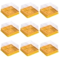 thumbnail image 1 of 50pcs Plastic Mini Cake Box Square Mooncake Dome Cake Boxes Golden Christmas Festival Wedding Birthday Packing Box (Large), 1 of 9