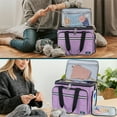 thumbnail image 7 of PAVILIA Knitting Bag Yarn Storage Tote, Large Crochet Organizer Bag, Yarn Storage Holder for Crocheting Knitter, Knitting Project Bag, Crochet Accessories Set, Gifts For Crochet Lovers, Heather Purple, 7 of 7