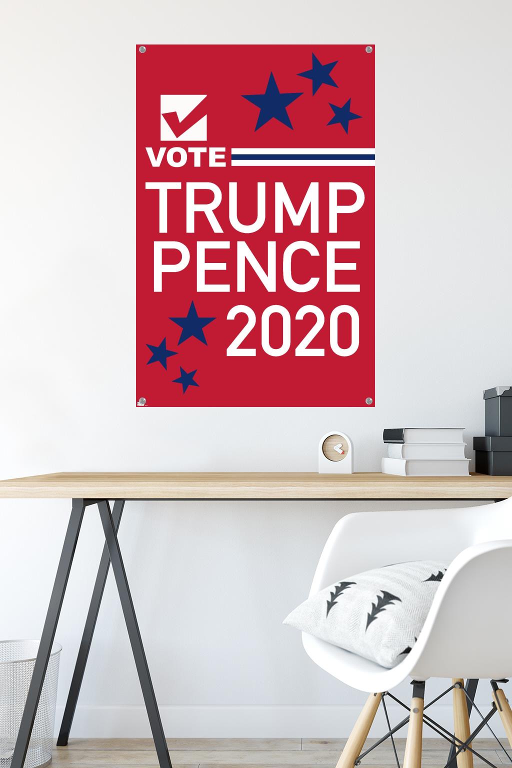 Vote - Trump/Pence 2020 Wall Poster with Pushpins, 22.375" x 34"