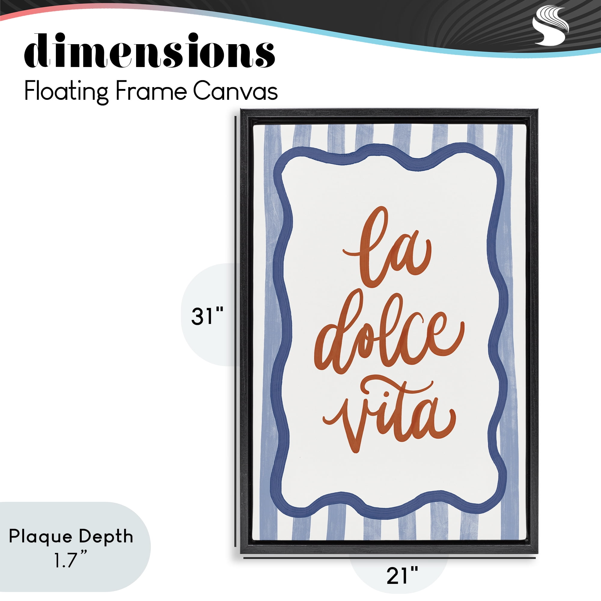 Stupell Industries Italian Kitchen Typography Black Framed Floater Canvas Wall Art, design by Amanda Houston