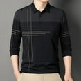 thumbnail image 4 of GuangCheng George Men Shirt Striped Pattern Long Sleeve Soft Comfort Breathable Casual Stylish Blouses with Pockets,Black,2XL, 4 of 6