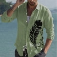 thumbnail image 1 of Camisa de hombre con estampado creativo de color, informal, para exteriores, con solapa, manga larga, botones, novedad de, 1 of 6