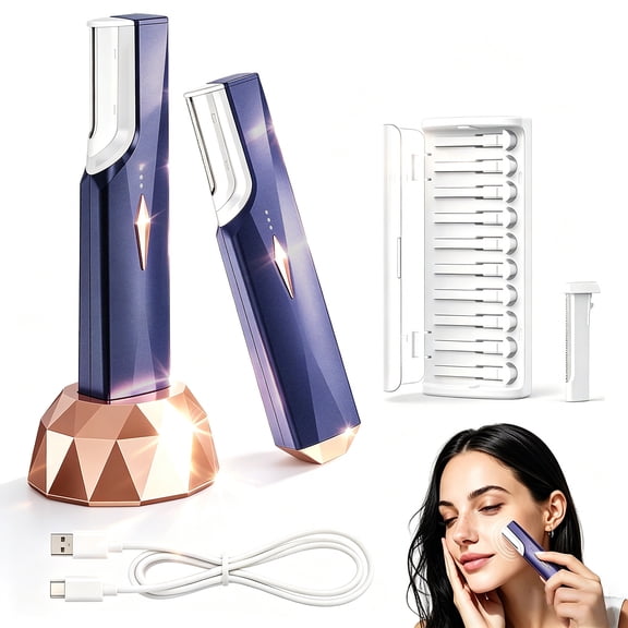 JDMEOPD Dermaplane Razor for Women Face, Rechargeable Face Dermaplaning Tool – Peach Fuzz, Facial Hair & Exfoliation Removal, Sonic Technology with LED Light, 3 Speeds