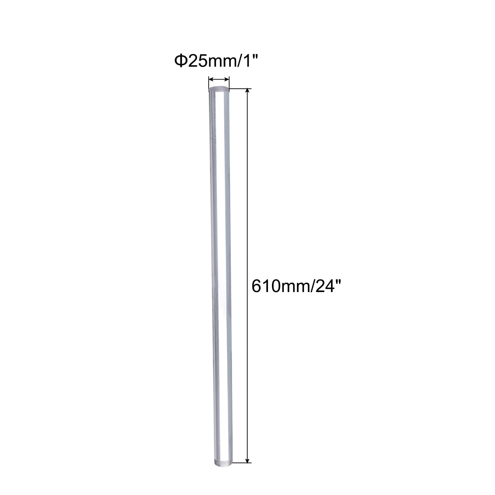 Clear Acrylic Round Rod - 3 Inch Diameter, 12-1/4 Inch Length, Solid PMMA Plastic Bar
