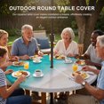 thumbnail image 3 of Round Outdoor Tablecloth with Umbrella Hole and Zipper, Summer Beach Tablecloth with Elastic Waterproof, Teal Green Seaside Turquoise Ombre Patio Table Covers for 31" - 35" Picnic Pool Tables, 3 of 9
