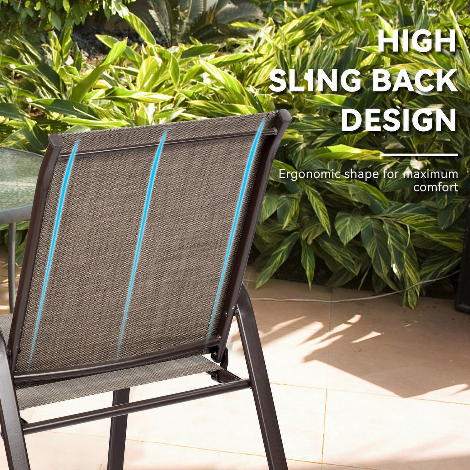 Aimee Lii 2 Pcs Patio Chairs Outdoor Dining Chair with Armrest, Outdoor Patio Set, Gray