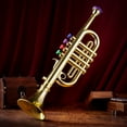 thumbnail image 3 of Miangastore Golden Musical Trumpet for Kids with Bright Color Coded Keys Easy to Play Portable Plastic Toy, 3 of 8