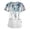 Blue, variant on Scrub Shirts for Women Working Tops Floral V Neck Short Sleeve Scrubs