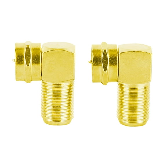 Coaxial Cable Right Angle Connector F Type Female to Male Adapter Pack of 2