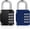 2P, Black&Blue, variant on 2 password locks, outdoor 4-digit password padlock, school lock, gym lock (Silver)