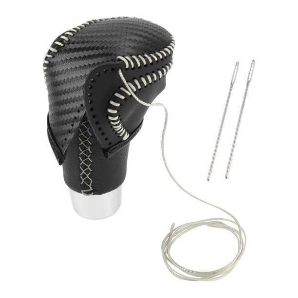 Cubierta de pomo de cambio de marcha Unique Bargains para Toyota CH-R 2018-2022, antideslizante, fibra de carbono negra, negro beige, protector de mango de cambio de marcha de cuero sintético 1 Pc
