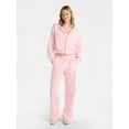 thumbnail image 5 of No Boundaries Embroidered Fleece Zip-Up Hoodie and Pants Set, 2-Piece, Women's XXS-4X, 5 of 5