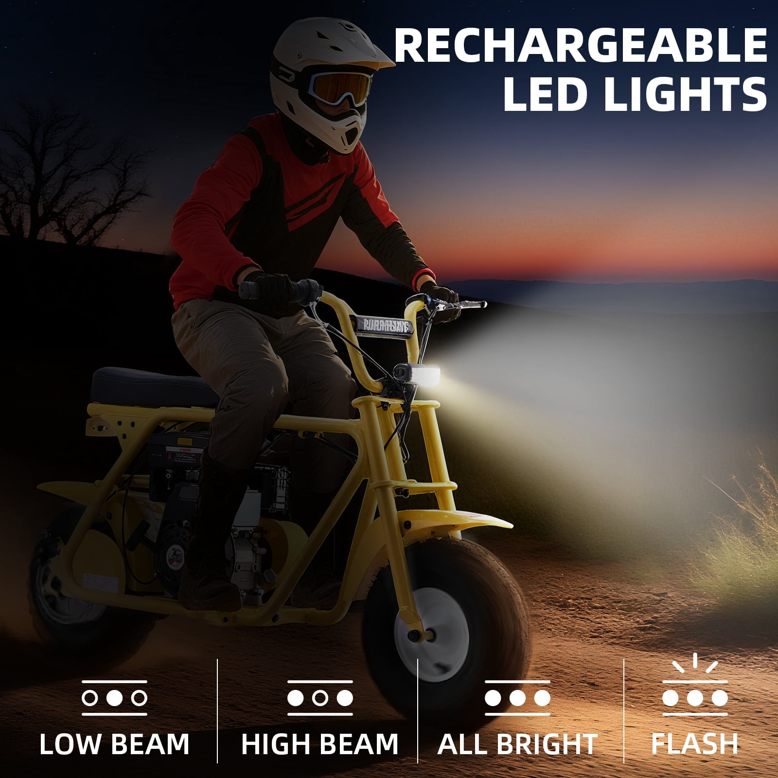 Aoemoe MB001 Gas Powered Mini Dirt Bike 99CC for Teens and Adults, 22MPH Off Road Motorcycle, Weight Support Up to 200 LBS - Yellow