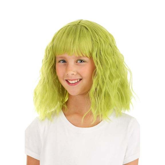 Girl's Mossy Green Wavy Wig