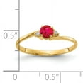 thumbnail image 2 of Primal Gold 14 Karat Yellow Gold 4mm Ruby and Diamond Ring, 2 of 4