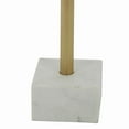 thumbnail image 2 of Benzara Round Tray Top Metal Accent Table with Marble Base, Gold and White, 2 of 5