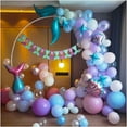 thumbnail image 3 of Guirnalda de globos de sirena, traje de cola de sirena, arco de globos para niña, decoración de fiesta de cumpleaños de sirena, suministros para bodas con globos de sirena, 3 of 7