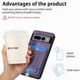 thumbnail image 5 of Dteck for Google Pixel 7A Case, 2 in 1 Magnetic Wallet with Phone Grip, Compatible with MagSafe, Detachable Premium PU Leather Magnetic Case with Card Slots Ring Holder,Purple, 5 of 9