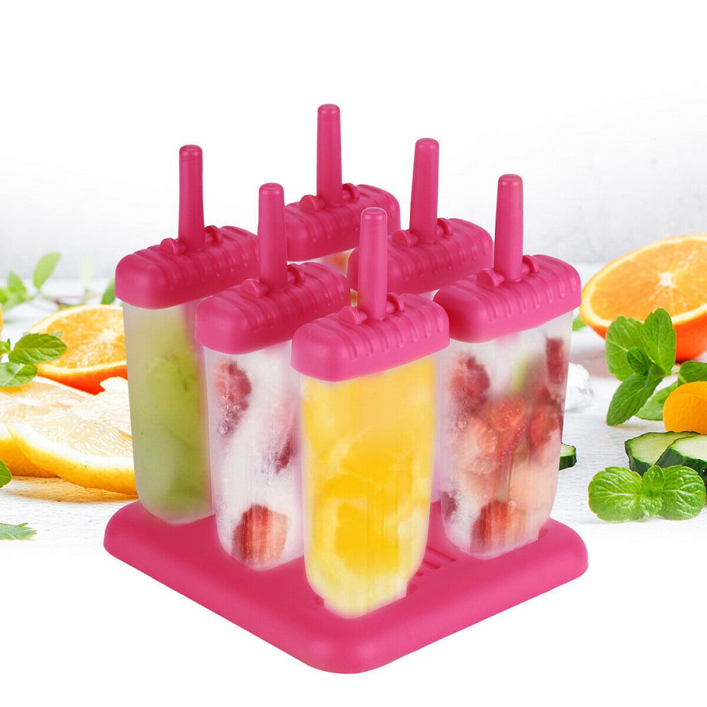 Details about   Ice Pop Maker Popsicle Mold With Tray and Drip Guard Pink Set Of 6/12 NEW 
