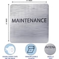 thumbnail image 3 of ADA CENTRAL SIGNS - 6" X6" Maintenance Room Sign - ADA Compliant Tactile Graphics Grade 2 Braille Text Acrylic Wall Sign - Safety and Accessibility IT Room Signs for Office, Hotel, School, & Warehouse, 3 of 7