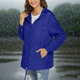 thumbnail image 6 of Tawop Jacket Women Raincoats for Women with Hood&Storage Bag Zip Pockets Waterproof Windbreaker Rain Jacket ,Blue ,S, 6 of 7