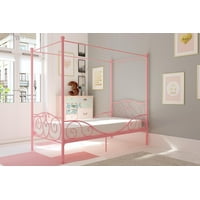 DHP Metal Canopy Bed with Mattress, Twin, Multiple Finishes