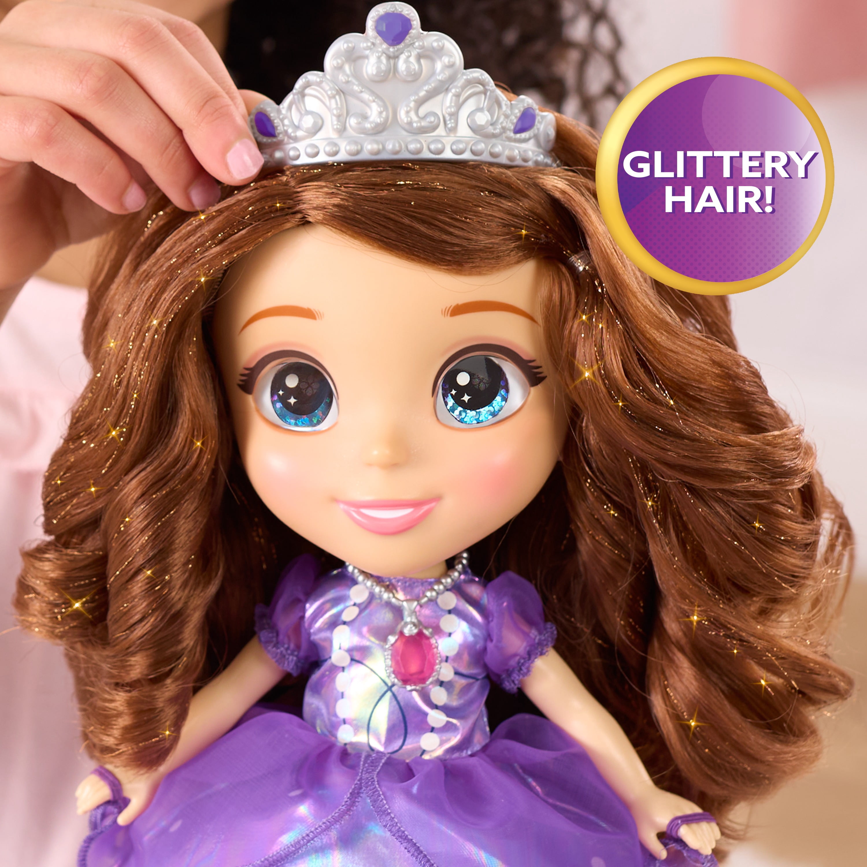 Disney Jr. Sofia the First Swirl & Sing Doll, Light-Up Twirling Princess Doll with Music and Phrases, Ages 3 and Up.