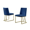 thumbnail image 2 of Best Quality Furniture Dining Chair with Gold Stainless Steel Legs, Hanging Ring on Back (Set of 2) Dark Grey, 2 of 5