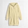 thumbnail image 2 of BXJX Girls Sweatshirt Dress, Pullover Spring Fall Hooded Long Sleeve Sweatshirt with Pockets Yellow Size 7-8 T, 2 of 6