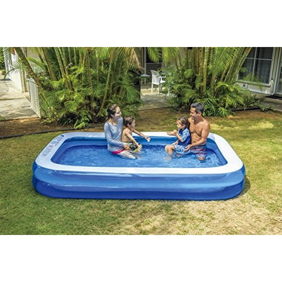 Giant Inflatable Kiddie Pool - Family and Kids Inflatable Rectangular Pool - 10 Feet Long (120" X 72" X 20")