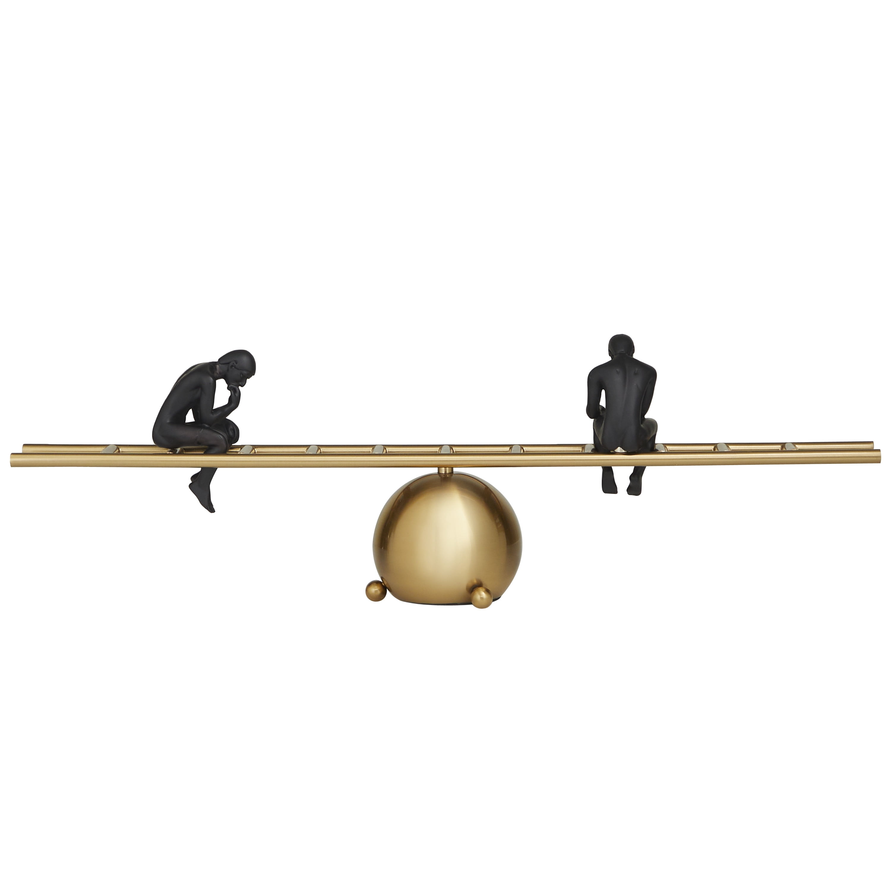 DecMode 5"W, 8"H Metal Modern Abstract Sculpture, Gold, 1-Piece